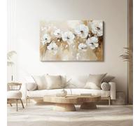 Lienzos decorativos 70l x50an cm Sin marco Cuadro Sobre Lienzo Moderno Pintura Abstracta Flores blancas Dormitorio Cocina Cuadros Pared Imágenes Cuadros Decoracion Salon Wall Crema