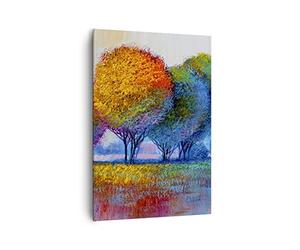 Lienzos decorativos 70x100cm Cuadro Sobre Lienzo Moderno Vertical arboles pradera verano Grande Dormitorio Cocina Cuadros Pared Imágenes Cuadros Decoracion Salon Wall Art Prints Decor PA70x100-4094