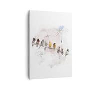 Lienzos decorativos 70x100cm Cuadro Sobre Lienzo Moderno Vertical Aves Canarias Rama Grande Dormitorio Cocina Cuadros Pared Imágenes Cuadros Decoracion Salon Wall Art Prints Decor PA70x100-4175