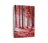 Lienzos decorativos 70x100cm Cuadro Sobre Lienzo Moderno Vertical bosque rojo árboles Grande Dormitorio Cocina Cuadros Pared Imágenes Cuadros Decoracion Salon Wall Art Prints Decor PA70x100-4944