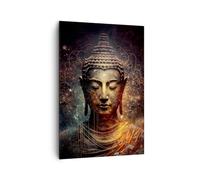 Lienzos decorativos 70x100cm Cuadro Sobre Lienzo Moderno Vertical Buda Meditación Religión Grande Dormitorio Cocina Cuadros Pared Imágenes Cuadros Decoracion Salon Wall Art Prints Decor PA70x100-5775