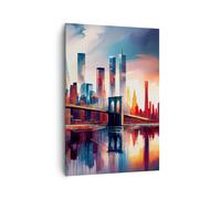 Lienzos decorativos 70x100cm Cuadro Sobre Lienzo Moderno Vertical Ciudad Puente Arquitectura Grande Dormitorio Cuadros Pared Imágenes Cuadros Decoracion Salon Wall Art Prints Decor PA70x100-5918