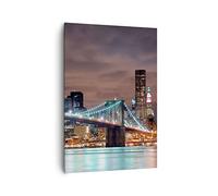 Lienzos decorativos 70x100cm Cuadro Sobre Lienzo Moderno Vertical Ciudad Puente Rascacielos Grande Dormitorio Cuadros Pared Imágenes Cuadros Decoracion Salon Wall Art Prints Decor PA70x100-0218