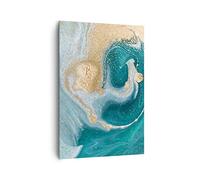 Lienzos decorativos 70x100cm Cuadro Sobre Lienzo Moderno Vertical Dorado Turquesa Fondo Grande Dormitorio Cocina Cuadros Pared Imágenes Cuadros Decoracion Salon Wall Art Prints Decor PA70x100-4969