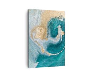 Lienzos decorativos 70x100cm Cuadro Sobre Lienzo Moderno Vertical Dorado Turquesa Fondo Grande Dormitorio Cocina Cuadros Pared Imágenes Cuadros Decoracion Salon Wall Art Prints Decor PA70x100-4969