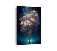 Lienzos decorativos 70x100cm Cuadro Sobre Lienzo Moderno Vertical Flores Futurista Plantas Grande Dormitorio Cocina Cuadros Pared Imágenes Cuadros Decoracion Salon Wall Art Prints Decor PA70x100-6176