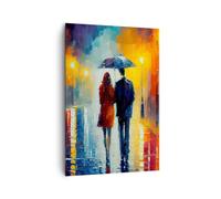 Lienzos decorativos 70x100cm Cuadro Sobre Lienzo Moderno Vertical Pareja Romántico Caminar Grande Dormitorio Cocina Cuadros Pared Imágenes Cuadros Decoracion Salon Wall Art Prints Decor PA70x100-6011