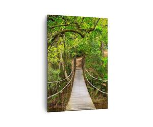 Lienzos decorativos 70x100cm Cuadro Sobre Lienzo Moderno Vertical Pasarela Bosque Aventura Grande Dormitorio Cocina Cuadros Pared Imágenes Cuadros Decoracion Salon Wall Art Prints Decor PA70x100-2678