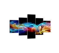 Lienzos decorativos Abstracto aire colorido figura Cuadro Sobre Lienzo Moderno 125x70cm Cuadros Decoracion Salon Dormitorio Cuadros Pared Imágenes Tríptico 5 Piezas Wall Art Prints EA125x70-2171