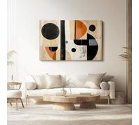 Lienzos decorativos Abstracto Círculos Veta De Madera, Cuadro sobre lienzo 120 x 50 cm (Sin marco) para Salon Dormitorio Cocina Pared decorativos, póster artística Marrón Claro Decoracion