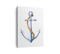 Lienzos decorativos Ancla cuerda vela mar Cuadro Sobre Lienzo Moderno Vertical 50x70cm Cuadros Decoracion Salon Dormitorio Cocina Cuadros Pared Imágenes Wall Art Prints Decor Canvas PA50x70-2851