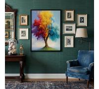 Lienzos Decorativos Árbol De Las Cuatro Estaciones Cuadro Sobre Lienzo Resumen De Plantas Vertical 60X90Cm Cuadros Decoracion Salon Dormitorio Cocina Cuadros Pared Imágenes Wall Art Prints Decor