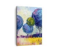Lienzos decorativos arboles pradera verano Cuadro Sobre Lienzo Moderno Vertical 50x70cm Cuadros Decoracion Salon Dormitorio Cocina Cuadros Pared Imágenes Wall Art Prints Decor Canvas PA50x70-4056