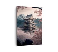 Lienzos decorativos Asia Japón Cereza Japonesa Cuadro Sobre Lienzo Moderno Vertical 50x70cm Cuadros Decoracion Salon Dormitorio Cocina Cuadros Pared Imágenes Wall Art Prints Decor Canvas PA50x70-5734