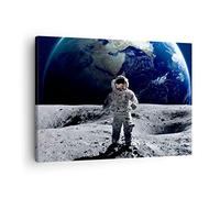 Lienzos decorativos Astronauta Luna Tierra espacio Cuadro Sobre Lienzo Moderno 70x50cm Cuadros Decoracion Salon Dormitorio Cocina Cuadros Pared Imágenes Wall Art Prints Decor Canvas AA70x50-2864