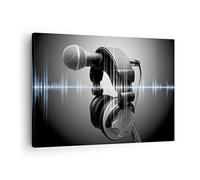 Lienzos decorativos Audio micrófono música estudio Cuadro Sobre Lienzo Moderno 70x50cm Cuadros Decoracion Salon Dormitorio Cocina Cuadros Pared Imágenes Wall Art Prints Decor Canvas AA70x50-2549