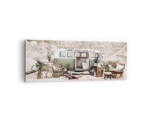Lienzos decorativos Autocaravana Boho Muebles Cuadro Sobre Lienzo Moderno 140x50cm Cuadros Decoracion Salon Dormitorio Cocina Cuadros Pared Imágenes Grande XXL Wall Art Prints Decor AB140x50-4542