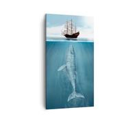 Lienzos decorativos Ballena Velero Océano Cuadro Sobre Lienzo Moderno Vertical 45x80cm Cuadros Decoracion Salon Dormitorio Cocina Cuadros Pared Imágenes Wall Art Prints Decor Canvas PA45x80-6220