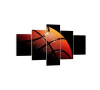 Lienzos decorativos Baloncesto juego deportes Cuadro Sobre Lienzo Moderno 125x70cm Cuadros Decoracion Salon Dormitorio Cuadros Pared Imágenes Tríptico 5 Piezas Wall Art Prints Decor EA125x70-2225