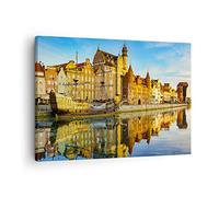 Lienzos decorativos Barco río arquitectura historia Cuadro Sobre Lienzo Moderno 70x50cm Cuadros Decoracion Salon Dormitorio Cocina Cuadros Pared Imágenes Wall Art Prints Decor Canvas AA70x50-3202