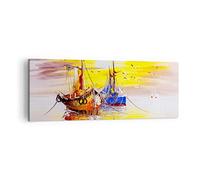 Lienzos decorativos Barcos Sol mar viajes Cuadro Sobre Lienzo Moderno 140x50cm Cuadros Decoracion Salon Dormitorio Cocina Cuadros Pared Imágenes Grande XXL Wall Art Prints Decor Canvas AB140x50-2882