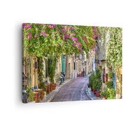 Lienzos decorativos Calle decoración flores grecia Cuadro Sobre Lienzo Moderno 70x50cm Cuadros Decoracion Salon Dormitorio Cocina Cuadros Pared Imágenes Wall Art Prints Decor Canvas AA70x50-2429