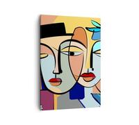Lienzos decorativos Caras Moderno Cubismo Cuadro Sobre Lienzo Moderno Vertical 50x70cm Cuadros Decoracion Salon Dormitorio Cocina Cuadros Pared Imágenes Wall Art Prints Decor Canvas PA50x70-5764