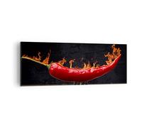 Lienzos decorativos Chile Paprika orgánico cultivo Cuadro Sobre Lienzo Moderno 140x50cm Cuadros Decoracion Salon Dormitorio Cuadros Pared Imágenes Grande XXL Wall Art Prints Decor AB140x50-3193
