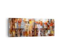 Lienzos decorativos ciudad casa de la vivienda Cuadro Sobre Lienzo Moderno 140x50cm Cuadros Decoracion Salon Dormitorio Cocina Cuadros Pared Imágenes Grande XXL Wall Art Prints Decor AB140x50-3476