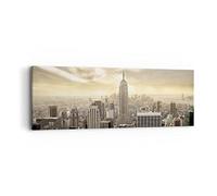 Lienzos decorativos Ciudad rascacielos manhattan nuevo york Cuadro Sobre Lienzo Moderno 90x30cm Cuadros Decoracion Salon Dormitorio Cocina Cuadros Pared Imágenes Wall Art Prints Decor AB90x30-2630