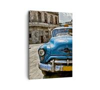 Lienzos decorativos Coche retro Cuba La Habana Cuadro Sobre Lienzo Moderno Vertical 50x70cm Cuadros Decoracion Salon Dormitorio Cocina Cuadros Pared Imágenes Wall Art Prints Decor Canvas PA50x70-2461