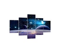 Lienzos decorativos cosmos planeta Cuadro Sobre Lienzo Moderno 125x70cm Cuadros Decoracion Salon Dormitorio Cocina Cuadros Pared Imágenes Tríptico 5 Piezas Wall Art Prints Decor Canvas EA125x70-3575