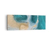 Lienzos decorativos Dorado Turquesa Fondo Cuadro Sobre Lienzo Moderno 140x50cm Cuadros Decoracion Salon Dormitorio Cocina Cuadros Pared Imágenes Grande XXL Wall Art Prints Decor Canvas AB140x50-4969