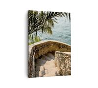 Lienzos decorativos Escaleras Descendencia Mar Cuadro Sobre Lienzo Moderno Vertical 50x70cm Cuadros Decoracion Salon Dormitorio Cocina Cuadros Pared Imágenes Wall Art Prints Decor Canvas PA50x70-6216