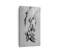 Lienzos decorativos Escrito A Mano Manos Blanco Y Negro Cuadro Sobre Lienzo Moderno Vertical 45x80cm Cuadros Decoracion Salon Dormitorio Cuadros Pared Imágenes Wall Art Prints Decor PA45x80-4566