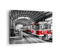 Lienzos decorativos Ferrocarril estación tren transporte Cuadro Sobre Lienzo Moderno 70x50cm Cuadros Decoracion Salon Dormitorio Cocina Cuadros Pared Imágenes Wall Art Prints Decor AA70x50-2558