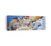 Lienzos decorativos Grecia isla turismo santorini Cuadro Sobre Lienzo Moderno 90x30cm Cuadros Decoracion Salon Dormitorio Cocina Cuadros Pared Imágenes Wall Art Prints Decor Canvas AB90x30-2651