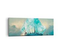 Lienzos decorativos Iceberg Barco Océano Cuadro Sobre Lienzo Moderno 140x50cm Cuadros Decoracion Salon Dormitorio Cocina Cuadros Pared Imágenes Grande XXL Wall Art Prints Decor Canvas AB140x50-5978
