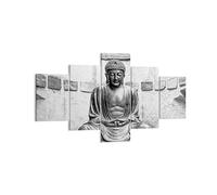 Lienzos decorativos Japonés Buda Estatua Cuadro Sobre Lienzo Moderno 125x70cm Cuadros Decoracion Salon Dormitorio Cocina Cuadros Pared Imágenes Tríptico 5 Piezas Wall Art Prints Decor EA125x70-4329