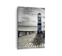 Lienzos decorativos Lago faro puente de madera el agua Cuadro Sobre Lienzo Moderno Vertical 50x70cm Cuadros Decoracion Salon Dormitorio Cuadros Pared Imágenes Wall Art Prints Decor PA50x70-0330