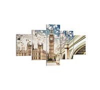 Lienzos decorativos Londres arquitectura gran ben Cuadro Sobre Lienzo Moderno 125x70cm Cuadros Decoracion Salon Dormitorio Cuadros Pared Imágenes Tríptico 5 Piezas Wall Art Prints Decor EA125x70-2415