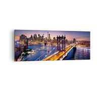 Lienzos decorativos Los eeuu américa nueva york manhattan Cuadro Sobre Lienzo Moderno 140x50cm Cuadros Decoracion Salon Dormitorio Cuadros Pared Imágenes Grande XXL Wall Art Prints AB140x50-2820