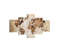 Lienzos decorativos mapa mundo moderno Cuadro Sobre Lienzo Moderno 125x70cm Cuadros Decoracion Salon Dormitorio Cocina Cuadros Pared Imágenes Tríptico 5 Piezas Wall Art Prints Decor EA125x70-3590