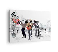 Lienzos decorativos Música instrumentos calle ciudad Cuadro Sobre Lienzo Moderno 70x50cm Cuadros Decoracion Salon Dormitorio Cocina Cuadros Pared Imágenes Wall Art Prints Decor Canvas AA70x50-2933