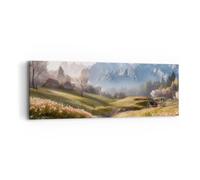 Lienzos decorativos Paisaje De Montaña Camino Alpes Cuadro Sobre Lienzo Moderno 90x30cm Cuadros Decoracion Salon Dormitorio Cocina Cuadros Pared Imágenes Wall Art Prints Decor Canvas AB90x30-5404