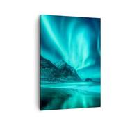 Lienzos decorativos Paisaje Polo Norte Auroras Boreales Cuadro Sobre Lienzo Moderno Vertical 50x70cm Cuadros Decoracion Salon Dormitorio Cuadros Pared Imágenes Wall Art Prints Decor PA50x70-5321