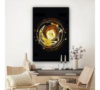 Lienzos decorativos para pared, ideales para sala de estar, dormitorio o cualquier otra estancia del hogar - Dorado - Negro - Lujo (80x120cm (31x47in)/Sin marco)