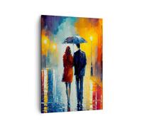 Lienzos decorativos Pareja Romántico Caminar Cuadro Sobre Lienzo Moderno Vertical 50x70cm Cuadros Decoracion Salon Dormitorio Cocina Cuadros Pared Imágenes Wall Art Prints Decor Canvas PA50x70-6011