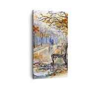Lienzos decorativos Path Banco otoño mujer Cuadro Sobre Lienzo Moderno Vertical 45x80cm Cuadros Decoracion Salon Dormitorio Cocina Cuadros Pared Imágenes Wall Art Prints Decor Canvas PA45x80-3000