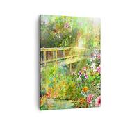 Lienzos decorativos Puente parque flor primavera Cuadro Sobre Lienzo Moderno Vertical 50x70cm Cuadros Decoracion Salon Dormitorio Cocina Cuadros Pared Imágenes Wall Art Prints Decor PA50x70-2906